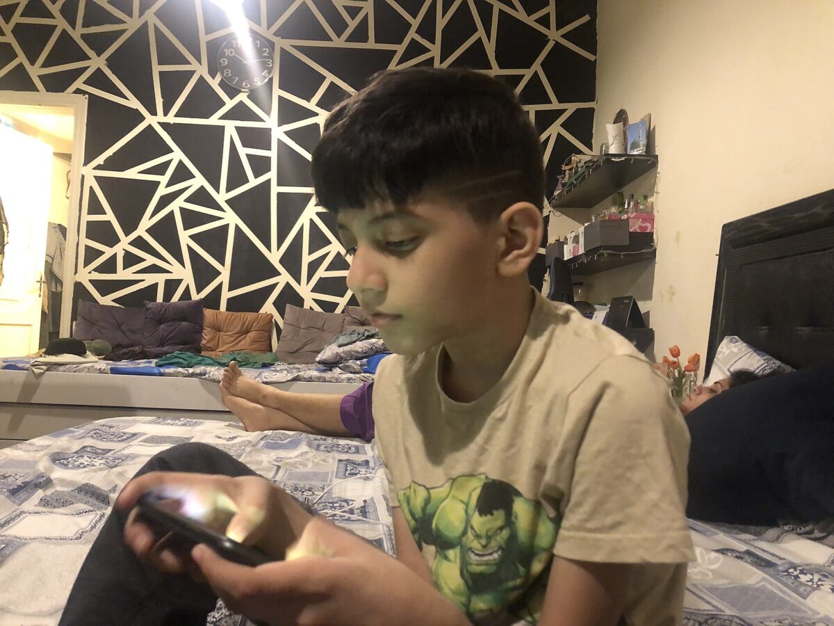 Picture of 7 year old Hussain playing Roblox.