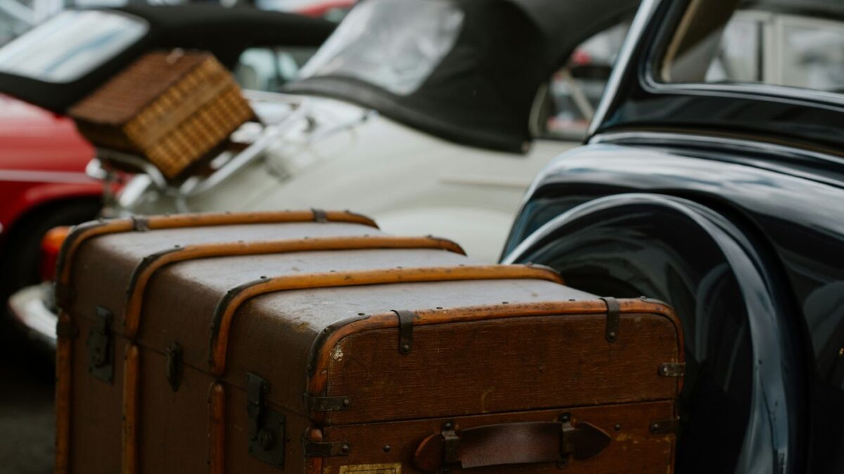 a couple of suitcases sitting next to each other