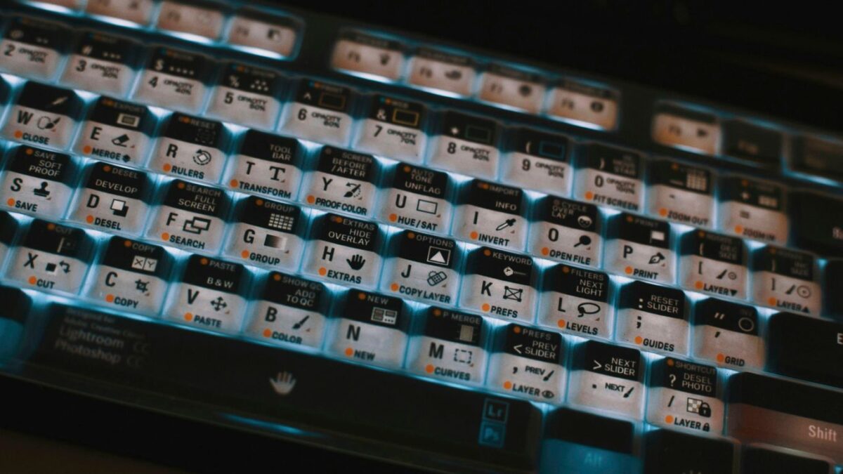 a close up of a keyboard with a blurry background