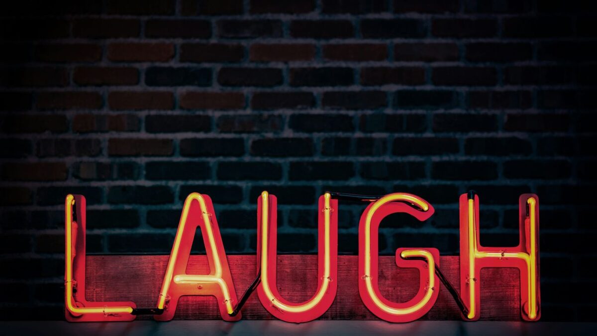 Laugh neon signage