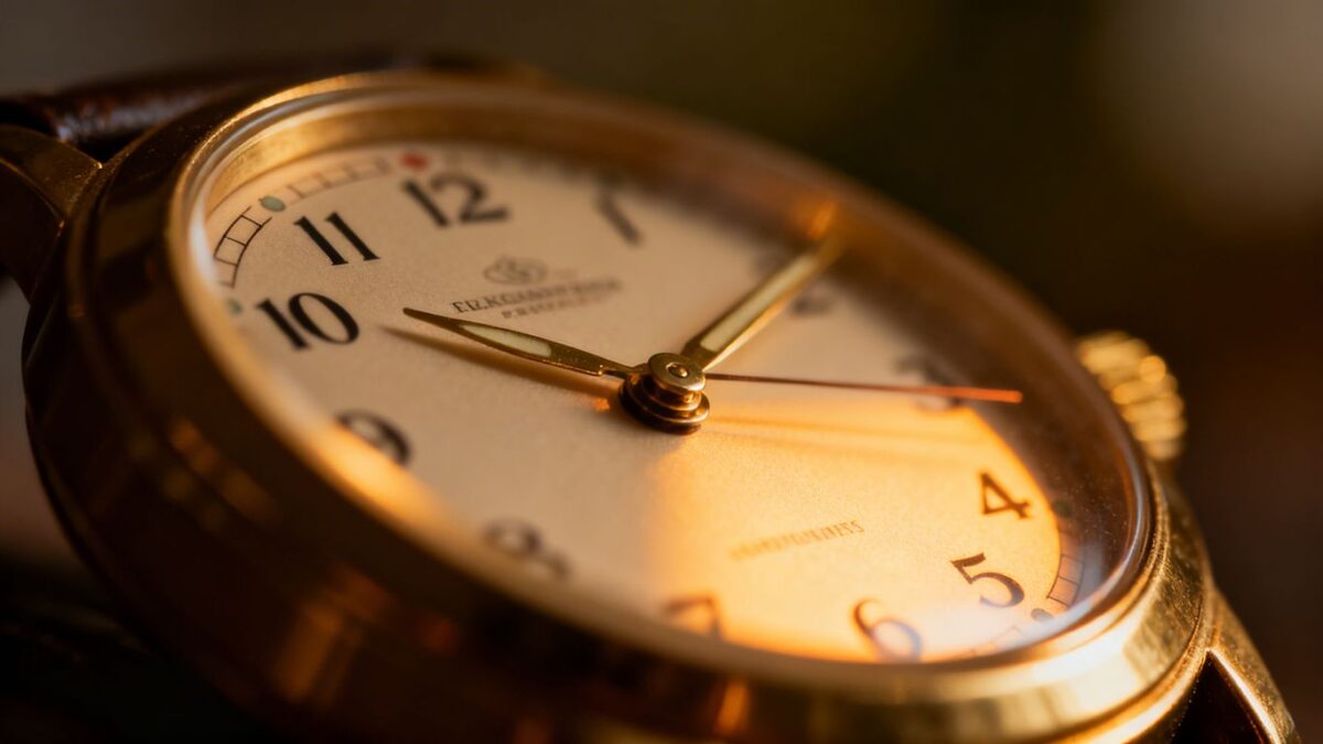 Uhr mit stehengebliebenen Zeigern, die auf ein mysteriöses Ereignis hindeuten.