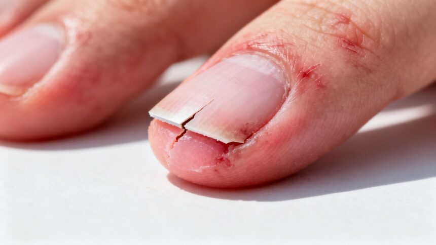 Nagel löst sich vom Nagelbett nach Verletzung