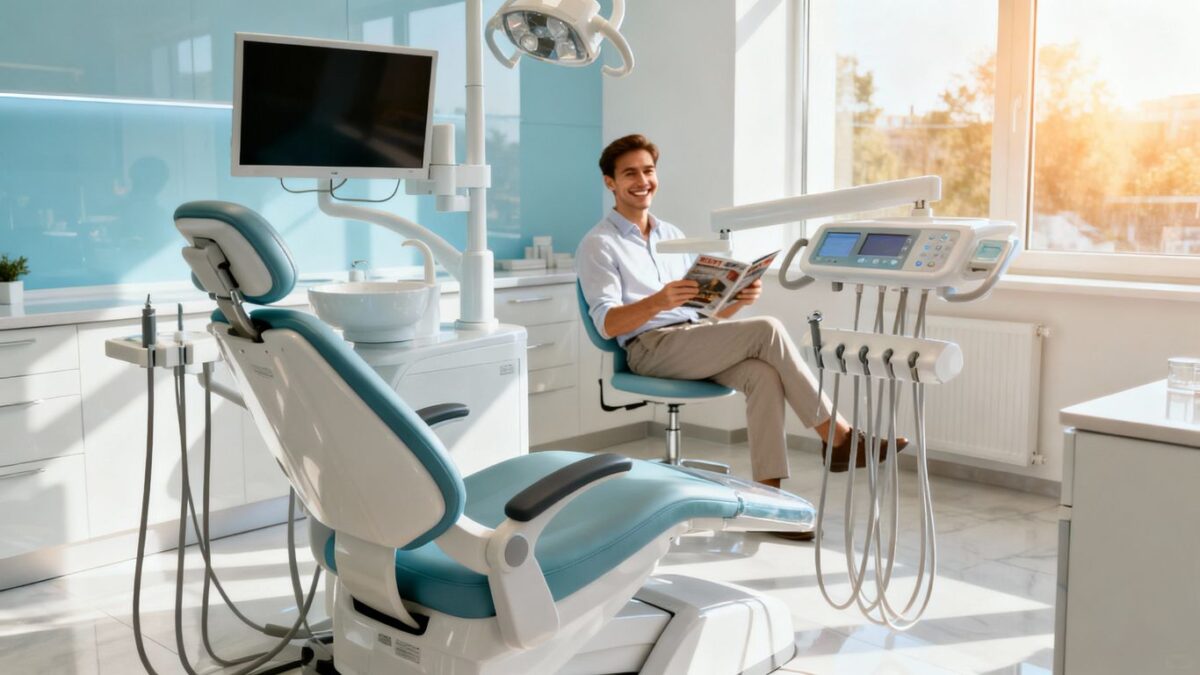 Moderne Zahnklinik in der Türkei mit lächelnden Patienten.