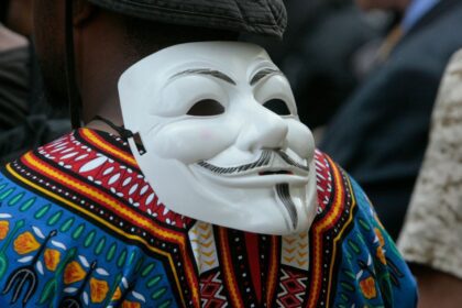 a person wearing a mask