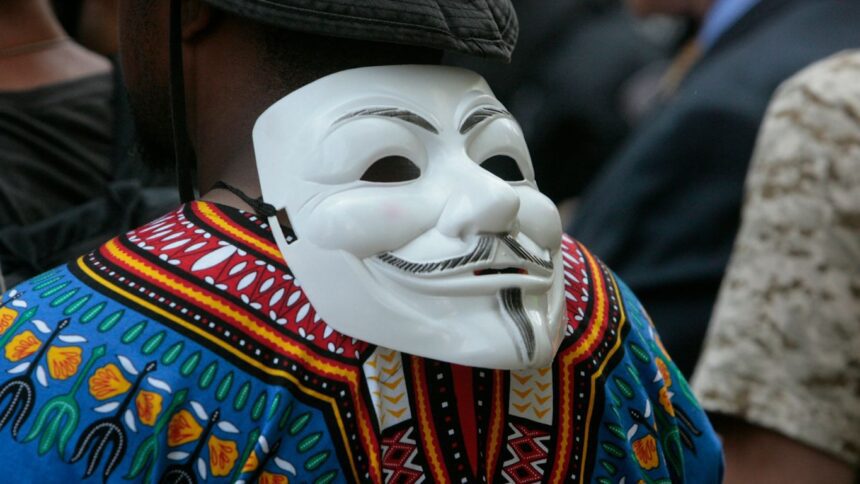 a person wearing a mask